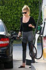CHARLOTTE MCKINNEY at a Gas Station in Los Angeles 04/06/2017