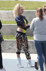 CHARLOTTE MCKINNEY on the Set of a Photoshoot in Venice Beach 04/04/2017