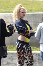 CHARLOTTE MCKINNEY on the Set of a Photoshoot in Venice Beach 04/04/2017