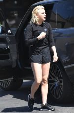 CHLOE MORETZ in Shorts Arrives at Aroma Cafe in Los Angeles 03/31/2017