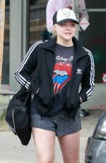 CHLOE MORETZ in Shorts Leaves Pilates Class in Los Angeles 04/06/2017