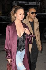 CHRISSY TEIGEN in Ripped Jeans Out in New York 04/26/2017