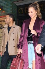 CHRISSY TEIGEN in Ripped Jeans Out in New York 04/26/2017