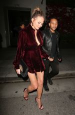 CHRISSY TEIGEN Leaves Spago in Beverly Hills 04/08/2017