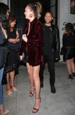 CHRISSY TEIGEN Leaves Spago in Beverly Hills 04/08/2017
