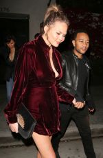 CHRISSY TEIGEN Leaves Spago in Beverly Hills 04/08/2017
