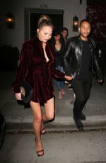 CHRISSY TEIGEN Leaves Spago in Beverly Hills 04/08/2017
