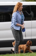 CHRISTINA HENDRICKS on the Set of The Burning Woman in Brockton 04/27/2017