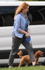 CHRISTINA HENDRICKS on the Set of The Burning Woman in Brockton 04/27/2017