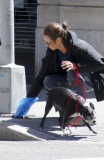 CHRISTY TURLINGTON Out with Her Dog in New York 04/08/2017