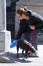 CHRISTY TURLINGTON Out with Her Dog in New York 04/08/2017