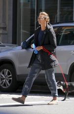 CHRISTY TURLINGTON Out with Her Dog in New York 04/08/2017