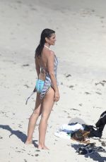 CINDY CRAWFORD in Bikini on the Beach in St Barth 04/07/2017