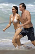 CINDY CRAWFORD in Bikini on the Beach in St. Barts 04/04/2017