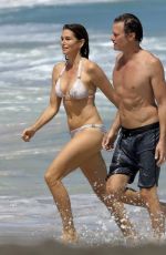 CINDY CRAWFORD in Bikini on the Beach in St. Barts 04/04/2017