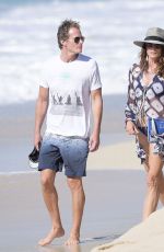 CINDY CRAWFORD Out Walk at a Beach in St. Barts 04/05/2017