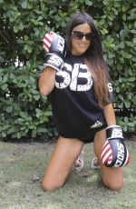CLAUDIA ROMANI on the Set of a Photoshoot with Boxing Gloves in Miami 04/02/2017