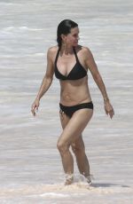 COURTENEY COX in Bikini on the Beach in Bahamas 04/02/2017