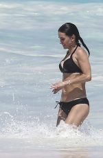 COURTENEY COX in Bikini on the Beach in Bahamas 04/02/2017