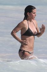 COURTENEY COX in Bikini on the Beach in Bahamas 04/04/2017