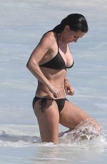 COURTENEY COX in Bikini on the Beach in Bahamas 04/04/2017