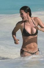 COURTENEY COX in Bikini on the Beach in Bahamas 04/04/2017