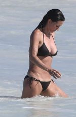 COURTENEY COX in Bikini on the Beach in Bahamas 04/04/2017