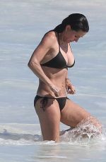 COURTENEY COX in Bikini on the Beach in Bahamas 04/04/2017