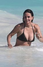 COURTENEY COX in Bikini on the Beach in Bahamas 04/04/2017