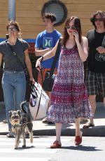 DAKOTA JOHNSON Walks Her Dog Out in Santa Monica 04/21/2017
