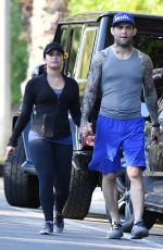 DEMI LOVATO and Guilherme Vasconcelos Out Hiking in Runyon Canyon Park 04/09/2017
