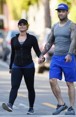 DEMI LOVATO and Guilherme Vasconcelos Out Hiking in Runyon Canyon Park 04/09/2017