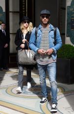 DOUTZEN KROES and Her Husband Sunnery James Leaves Meurice Hotel in Paris 04/01/2017