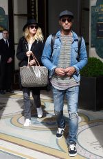 DOUTZEN KROES and Her Husband Sunnery James Leaves Meurice Hotel in Paris 04/01/2017