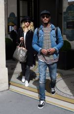 DOUTZEN KROES and Her Husband Sunnery James Leaves Meurice Hotel in Paris 04/01/2017