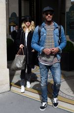 DOUTZEN KROES and Her Husband Sunnery James Leaves Meurice Hotel in Paris 04/01/2017