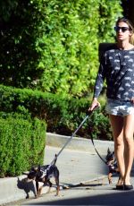 ELISABETTA CANALIS in Daisy Dukes Walks Her Dog Out in Beverly Hills 04/11/2017