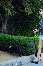 ELISABETTA CANALIS in Daisy Dukes Walks Her Dog Out in Beverly Hills 04/11/2017