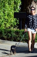 ELISABETTA CANALIS in Daisy Dukes Walks Her Dog Out in Beverly Hills 04/11/2017
