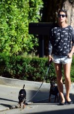 ELISABETTA CANALIS in Daisy Dukes Walks Her Dog Out in Beverly Hills 04/11/2017