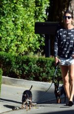 ELISABETTA CANALIS in Daisy Dukes Walks Her Dog Out in Beverly Hills 04/11/2017