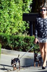 ELISABETTA CANALIS in Daisy Dukes Walks Her Dog Out in Beverly Hills 04/11/2017
