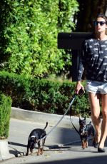 ELISABETTA CANALIS in Daisy Dukes Walks Her Dog Out in Beverly Hills 04/11/2017