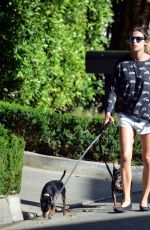 ELISABETTA CANALIS in Daisy Dukes Walks Her Dog Out in Beverly Hills 04/11/2017
