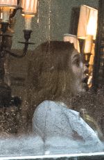 ELIZABETH OLSEN adn Paul Bettany on the Set of Avengers: Infinity War in Edinburgh 04/19/2017