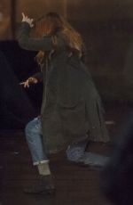 ELIZABETH OLSEN on the Set of Avengers: Infinity War 04/01/2017