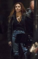 ELIZABETH OLSEN on the Set of Avengers: Infinity War 04/01/2017