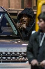 ELIZABETH OLSEN on the Set of Avengers: Infinity War in Edinburgh 04/01/2017