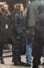 ELIZABETH OLSEN on the Set of Avengers: Infinity War in Edinburgh 04/01/2017