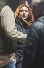 ELIZABETH OLSEN on the Set of Avengers: Infinity War in Edinburgh 04/01/2017